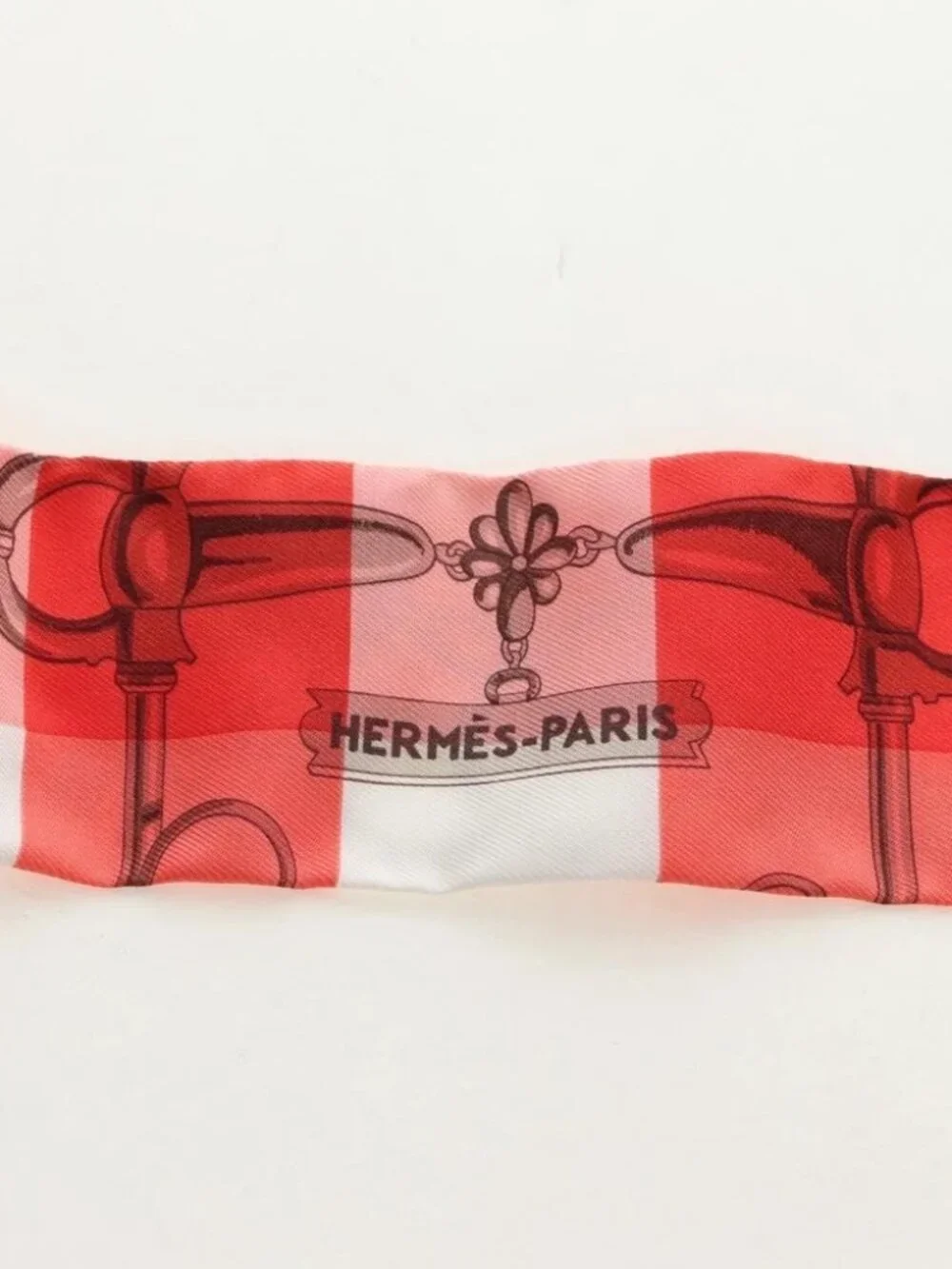 HERMES Twilly Scarf Silk Red Auth 185842M